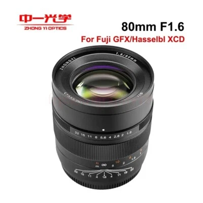 Zhongyi 80mm F1.6 Speedmaster Lens Large Aperture For Fuji GFX GFX100S GFX50S  - Image 1 of 4