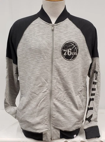 Brand New Majestic Men's NBA Philadelphia 76ers Full-Zip Sweater Cover