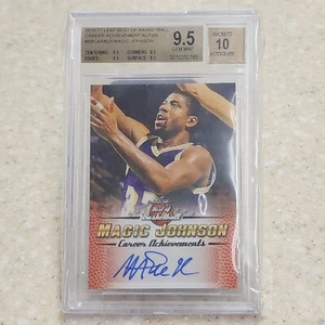 2016-17 Leaf Best Of Basketball Signed Autographed Magic Johnson Beckett 9.5/10 - Picture 1 of 3