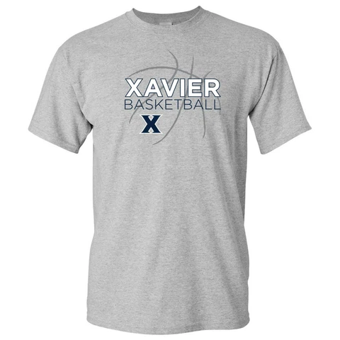 Xavier University Basketball Sketch T-Shirt - Sport Grey Cover