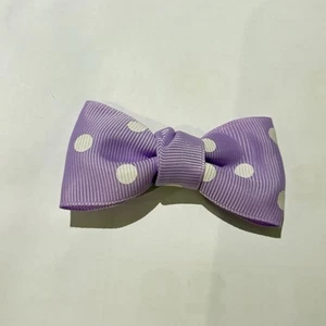 Handmade Purple Dotted bow hairclip - Picture 1 of 3