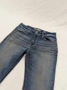BKE Jake Bootleg Denim Jeans 32x36 Dark Wash 32XL Thick Stitch Discolored - Picture 1 of 12