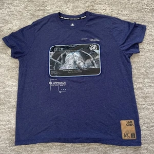 Disney STAR WARS Blue T Shirt Adult L Holographic Chewbacca Han Solo Graphic - Picture 1 of 9