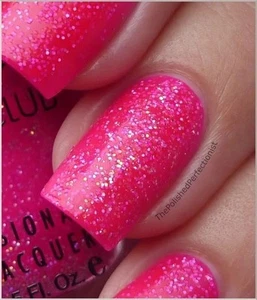 NEW PINK HOLOGRAPHIC GLITTER NEON 'Ultra-Astral' NAIL POLISH by Color Club - Picture 1 of 6