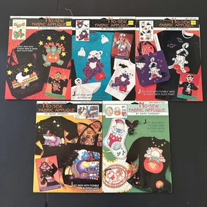 Halloween No Sew Fabric Applique Lot Daisy Kingdom Dino Mite Ghost Cat Bewitched - Picture 1 of 2