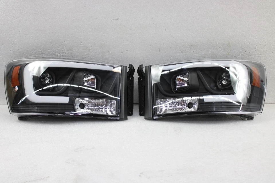 FITS Black 2006-2008 Dodge Ram 1500 2500 3500 LED Tube Projector Headlights - Image 1 of 1