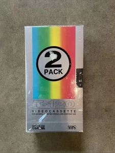 2 Pack Unbranded Video Cassette 2 4 6 hrs T-120 VHS NEW & Sealed - Picture 1 of 2