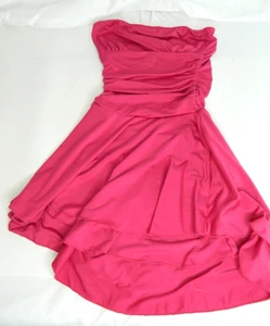 Lucy in the Sky Strapless Crepe Ruched Bodycon Mini Dress Women's XS Pink Party - Picture 1 of 6