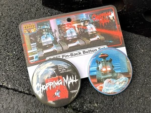 Chopping Mall - Set of (2) 2.25" Buttons | ☙Burial🪦Badges❧  - Picture 1 of 5