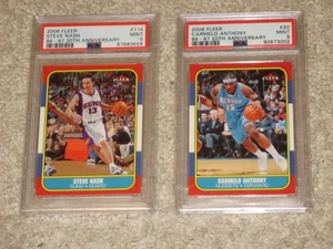 Steve Nash Carmelo Anthony 2006 Fleer 20th Anniversary 1986 Design 86 PSA 9 LOT - Picture 1 of 2