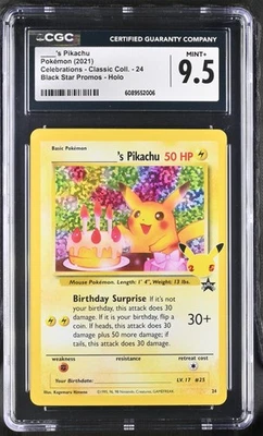 POKEMON CGC 9.5 2021 Celebrations Classic Collection Birthday Pikachu #24 Holo - Image 1 of 3