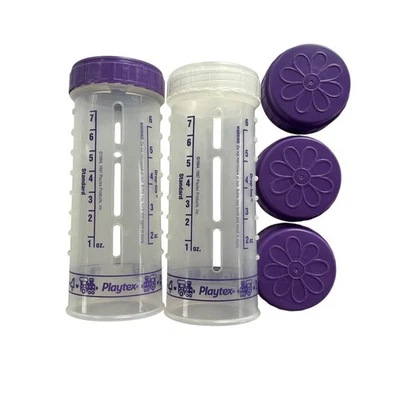 Juego de 2 portabotellas vintage Playtex Drop In original 8 oz trenes morados Foto 1 de 4