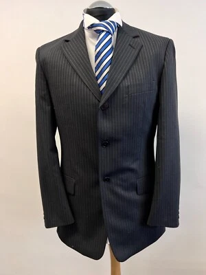 PIERRE CARDIN SUIT JACKET/BLAZER PURE NEW WOOL CHARCOAL STRIPE 40L BNWOT - Image 1 of 4