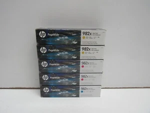 LOT OF 5! GENUINE HP 982X (T0B27A/T0B28AN/T0B29A) HIGH YIELD PAGEWIDE INK - Picture 1 of 1
