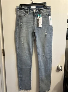 NEW, Women’s STUDIO BLUE Mid Rise Cropped Relaxed Distressed Skinny Jeans (28) - Picture 1 of 5