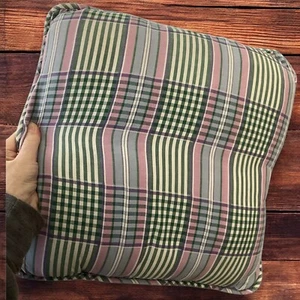 WAVERLY GARDEN ROOM RETIRED SWEET VIOLETS PLAID BED THROW PILLOW GREEN PINK BLUE - Picture 1 of 9