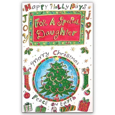 Nice CHRISTMAS Card FOR DAUGHTER, Peace On Earth by Gallant Greetings + Envelope