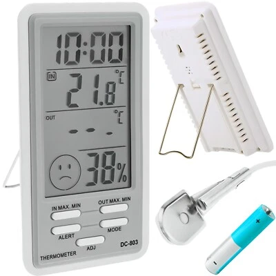 Thermometer Wetterstation mit Außensensor Hygrometer Luftfeuchtigkeit Retoo - Bild 1 von 4