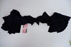 Penti Womens BRAND NEW Bikini Bandeau Ruffle top Size 34 Uk 6 Black Short Sleeve