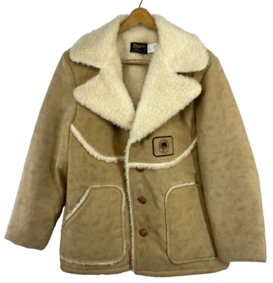 VTG Swingster Faux Suede Marlboro Man L Trucker Jacket Rancher Western Faux Fur - Image 1 of 4