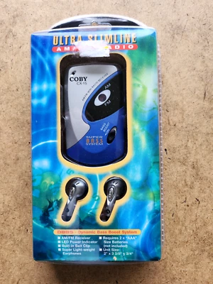 COBY - CX-15 Ultra Slimline AM/FM Radio w/ Earbuds Light Weight (MS T-3) - Image 1 of 2