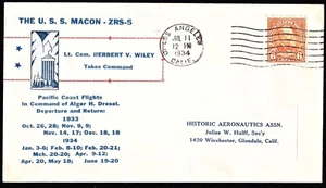 USS Macon ZRS-5 Flight Cover Los Angeles Jul 11 1934 Hulff, Wiley Takes Cmd Cach - Bild 1 von 1