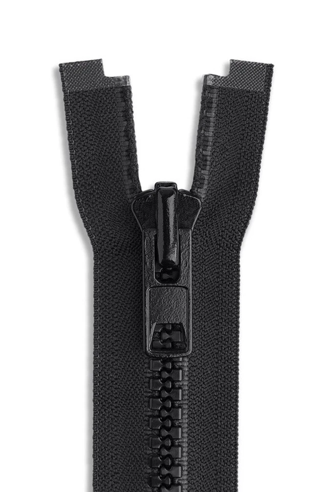 YKK INDUSTRIE 80cm Vislon Kunststoff Motorrad Reißverschluss teilbar Extra Stark - schwarz