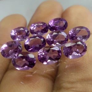 6x8 MM Calibrated Size Natural Faceted Purple Amethyst Oval Shape 5 Piece Lot - Picture 1 of 5