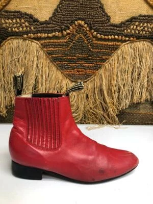 Botas de ciervo genuinas de tobillo corto de cuero rojo Los Altos para hombre talla 27,5/US9 700774 Foto 1 de 4