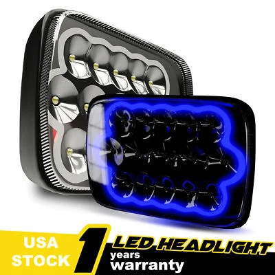 2PCS H6054 H6014 7x6" Rectangular Headlight Hi/Lo Sealed Beam DRL For Pickup - Image 1 of 4