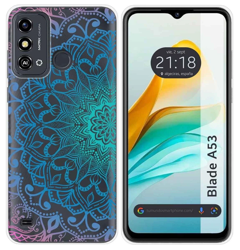 Custodia In Silicone Trasparente Per ZTE Blade A53 Design Mandala Disegni - Immagine 1 di 1