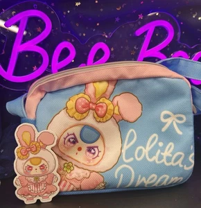 Baby Three Lolita Zipper Bag: Blue And Pink NEW Open with Card - Picture 1 of 4