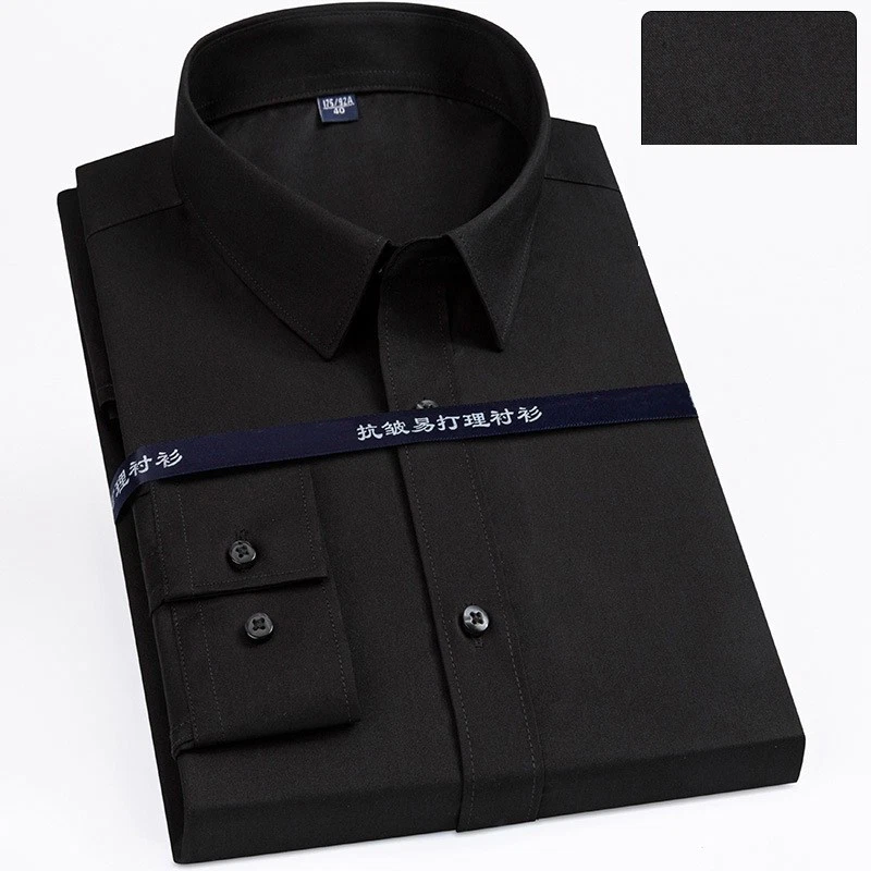 GUBIDIAO Men's Slim Fit Long Sleeve Dress Shirt - Stretchy Button Down Business Casual Shirt