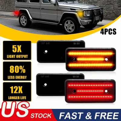 F&R LED Side Marker Lights Smoked For 02-14 Mercedes-Benz W463 G500 G550 G-Class - Image 1 of 4