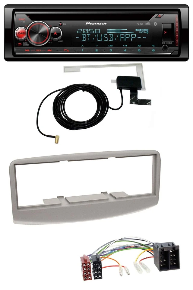 Pioneer DAB CD MP3 USB Bluetooth Autoradio für Fiat Multipla 186 1999-2010 grau - Bild 1 von 4