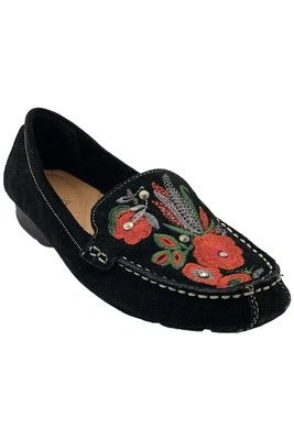 Baretraps Otella Embroidered Suede Loafer Black - Image 1 of 3