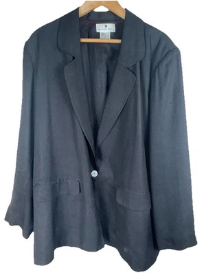 Blazer Saks Fifth Avenue para mujer 100 % seda negro talla 1X carrera minimalista ciudad Foto 1 de 4