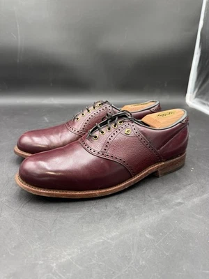 Vtg Footjoy Classics Mens Golf Shoes 51752 Maroon Size 9 D Tried On - Image 1 of 4