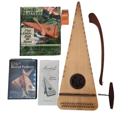 Roosebeck Alto Psaltery and Bow 30 string Tuning spanner rosin carry bag z0071 - Image 1 of 4