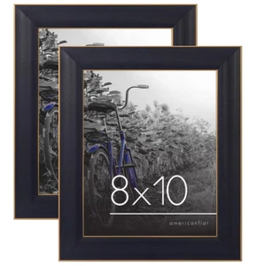 Polished, Crystal Clear Glass - Set of 2 - Picture Frames for Tabletop and Wall - Picture 1 of 8
