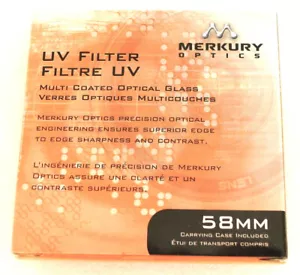 58mm Merkury Optics UV Filter - NEW - Picture 1 of 4