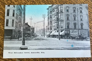 1910s Janesville, Wisconsin Unused Postcard West Milwaukee Street - Picture 1 of 3