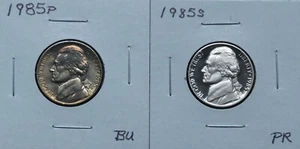1985P BU, 1985S PR Problem Free Jeff Nickel 2M125LRCP-1-2 - Bild 1 von 4