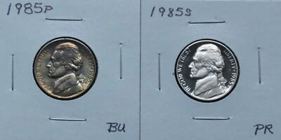1985P BU, 1985S PR Problem Free Jeff Nickel  2M125LRCP-1-2 - Image 1 of 4