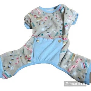 Dog Pajamas Fleece Christmas Print | Cozy Winter Pet Jumpsuit Soft XL - Picture 1 of 2