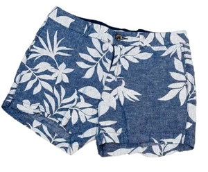 Pantalones cortos Old Navy Everyday de lino para mujer talla 10 azul floral - Imagen 1 de 5