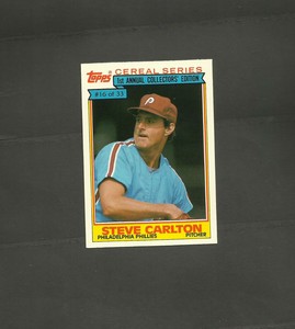 STEVE CARLTON 1984 TOPPS  BASEBALL CARD #16 OF 33 CEREAL SERIES