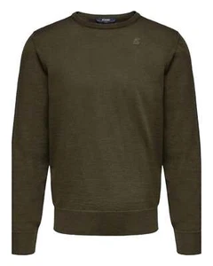 K-Way Sweater K6113bw Sweater Wool Green Man - Picture 1 of 3