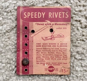 Vintage Speedy Rivets Store Display Advertising - The Dot Line - Made in USA - Picture 1 of 11