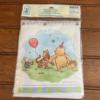 New Sealed Classic Winnie The Pooh Celebration Banner Happy Birthday - Image 1 of 2